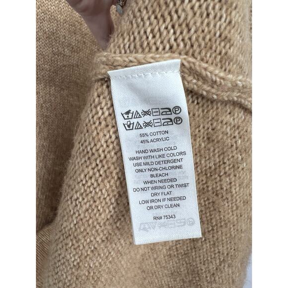 Rachel Zoe Tie Back Crew Neck Maxi Sweater Dress Medium Camel Brown Minimalist - Picture 5 of 5